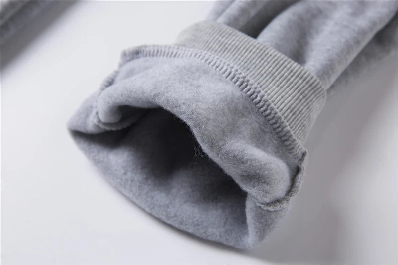 Solid Color Thick Hoodies Pullover and Long Pant 2-piece Set