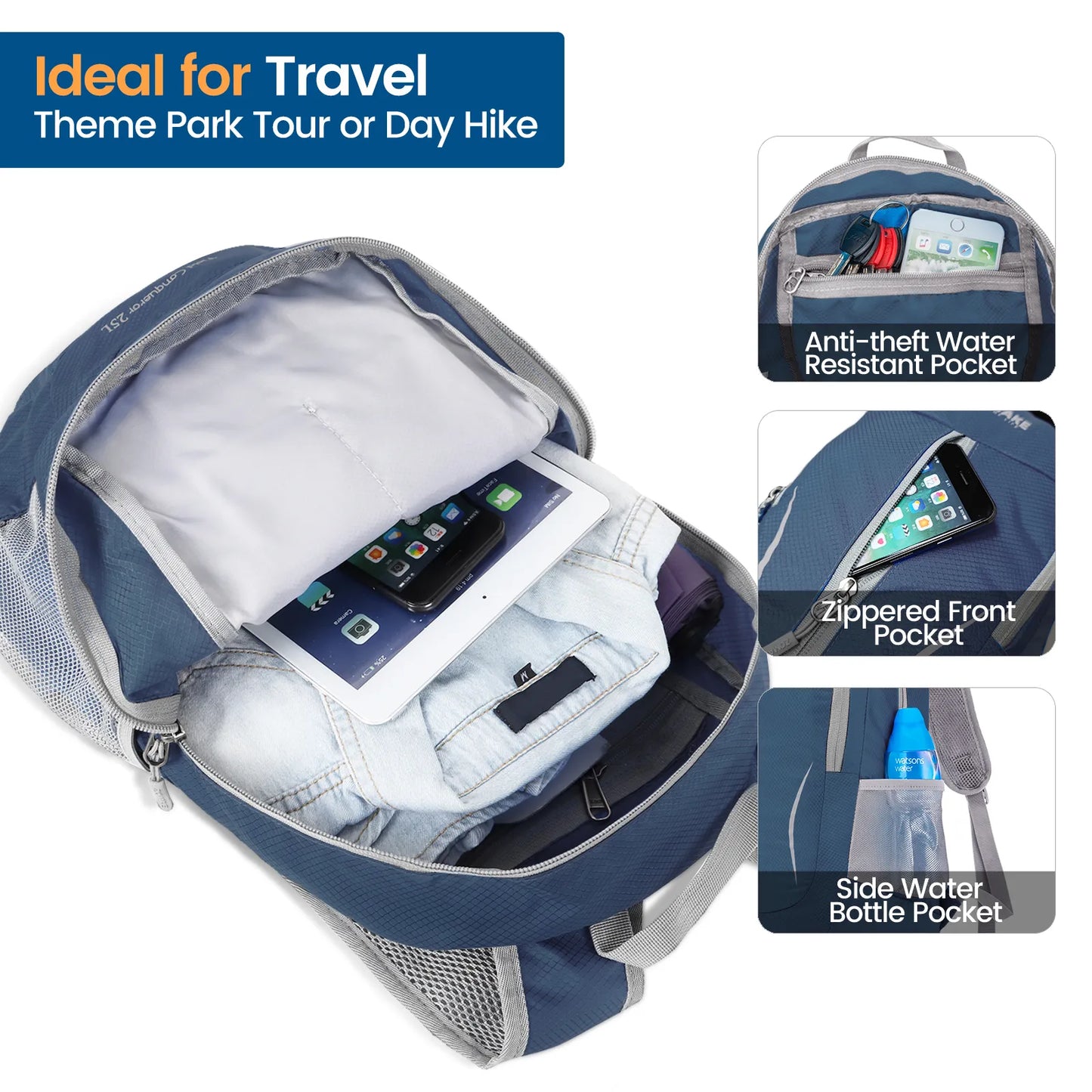 Lightweight Packable Hiking Backpack