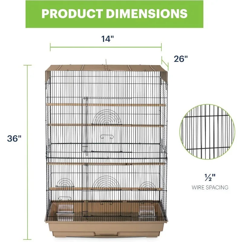 Steel Metal and Plastic Cage Enclosure for Birds