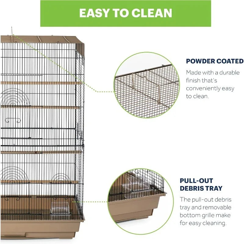 Steel Metal and Plastic Cage Enclosure for Birds