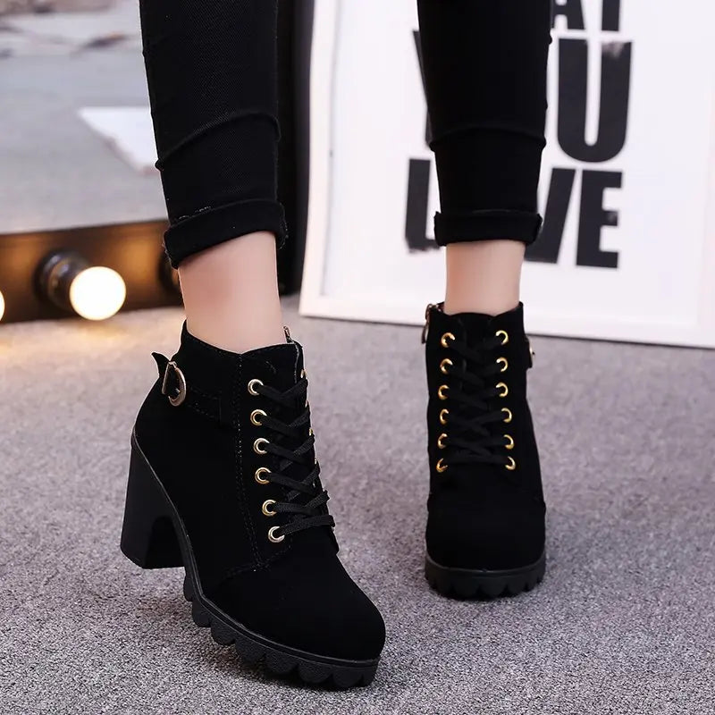 Women High Heel Ankle Boots