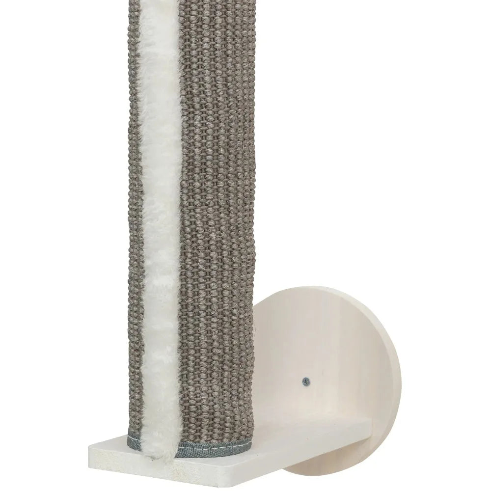 Cat Scratching Post with Ledge, Gray1 Wall Mounted Sisal