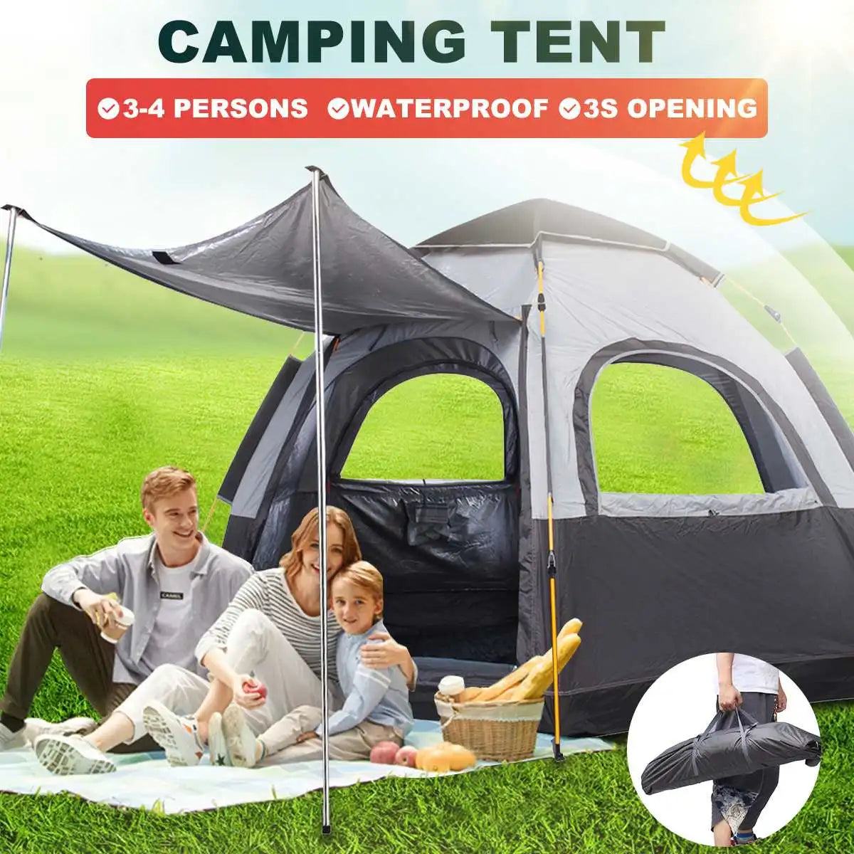 4 Person Automatic Camping Tent