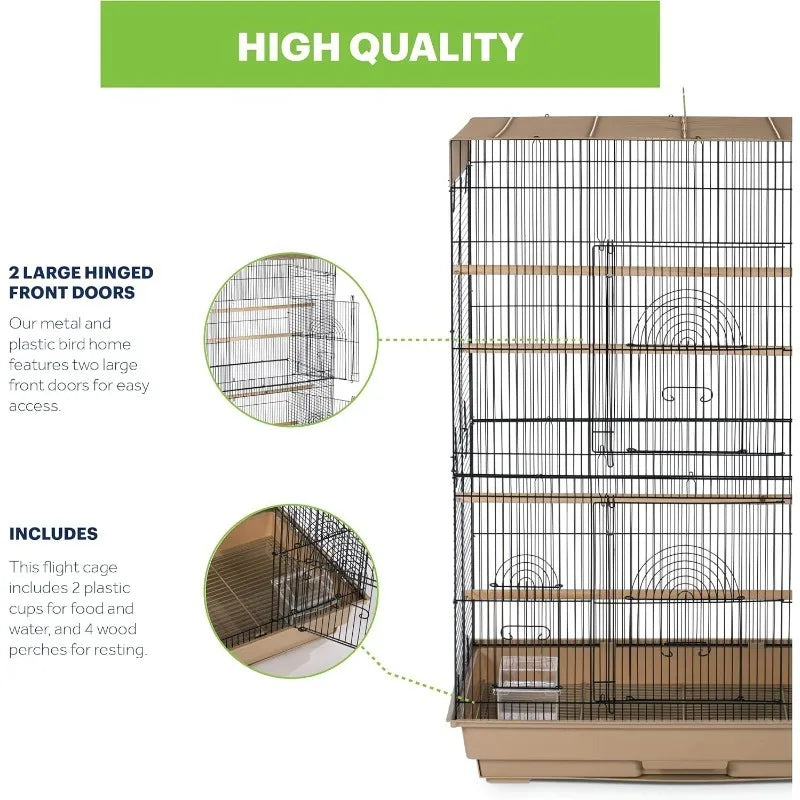 Steel Metal and Plastic Cage Enclosure for Birds