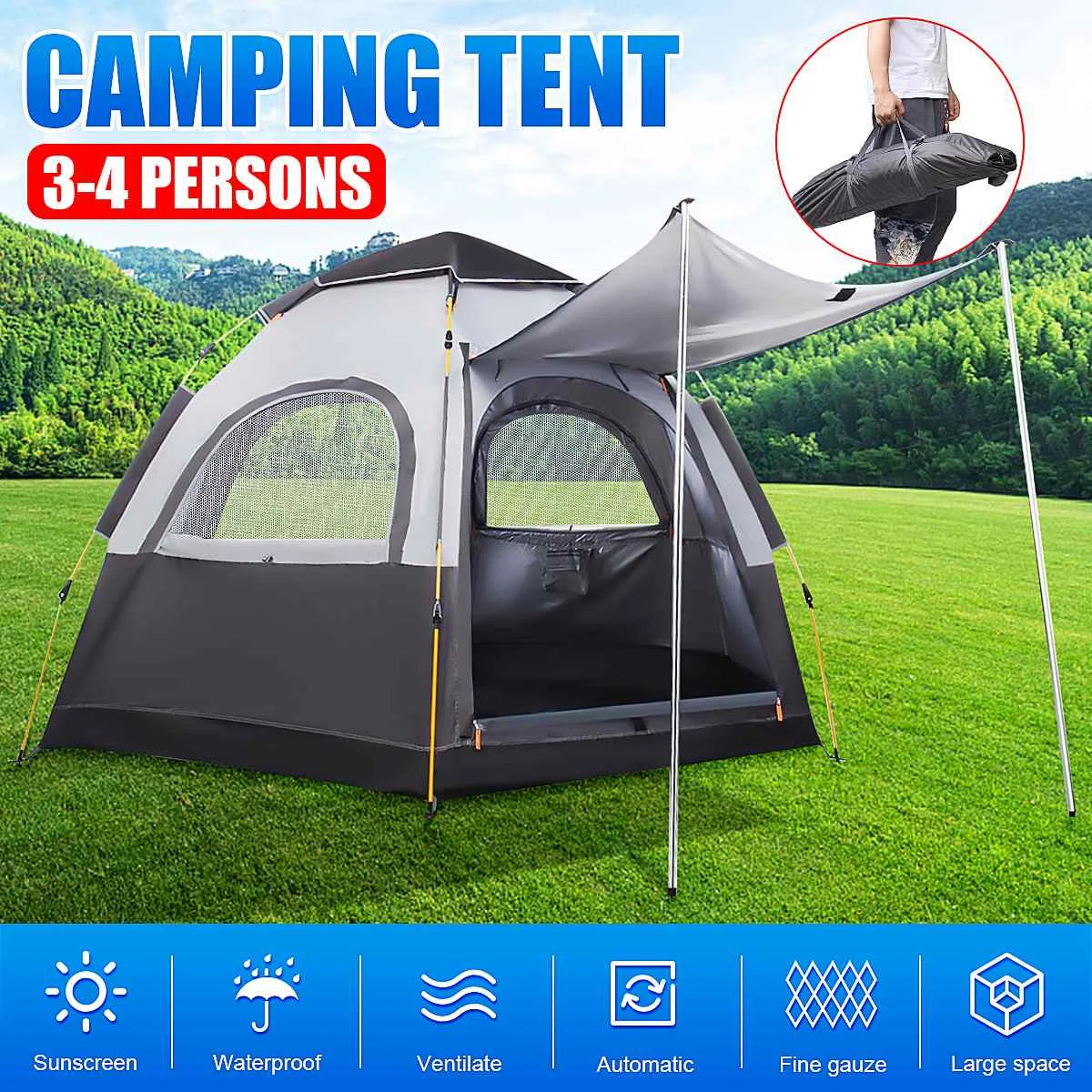 4 Person Automatic Camping Tent